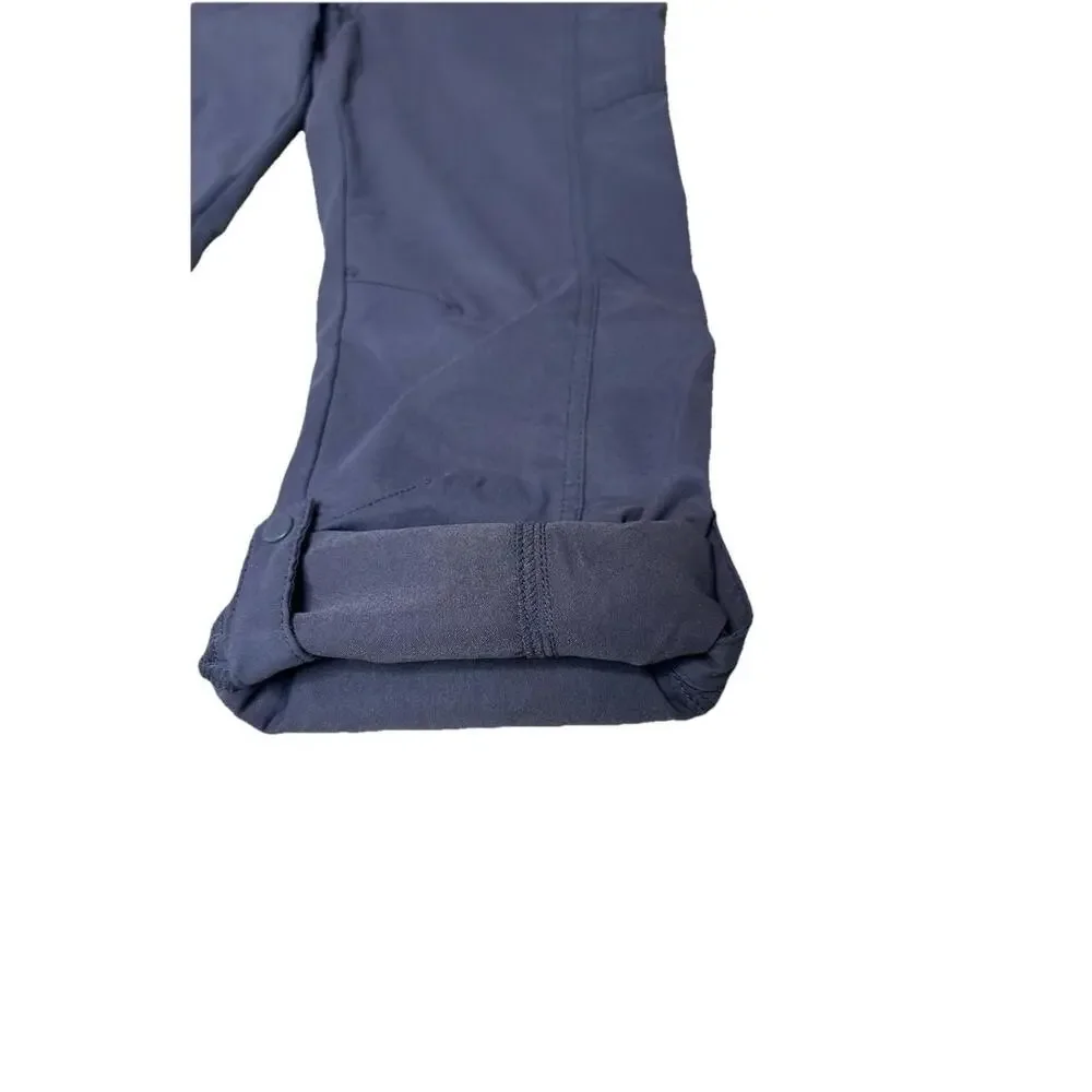 Prana Womens 4 Hallena Cargo Pants Storymy Night Roll Up Hiking Camping Nylon - Picture 3 of 8
